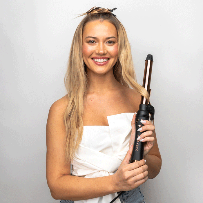 Rose Gold Titanium Rotating Hair Curler - Professional 360° Rotating Curling Iron for Beach Waves & Salon-Quality Styling at Home