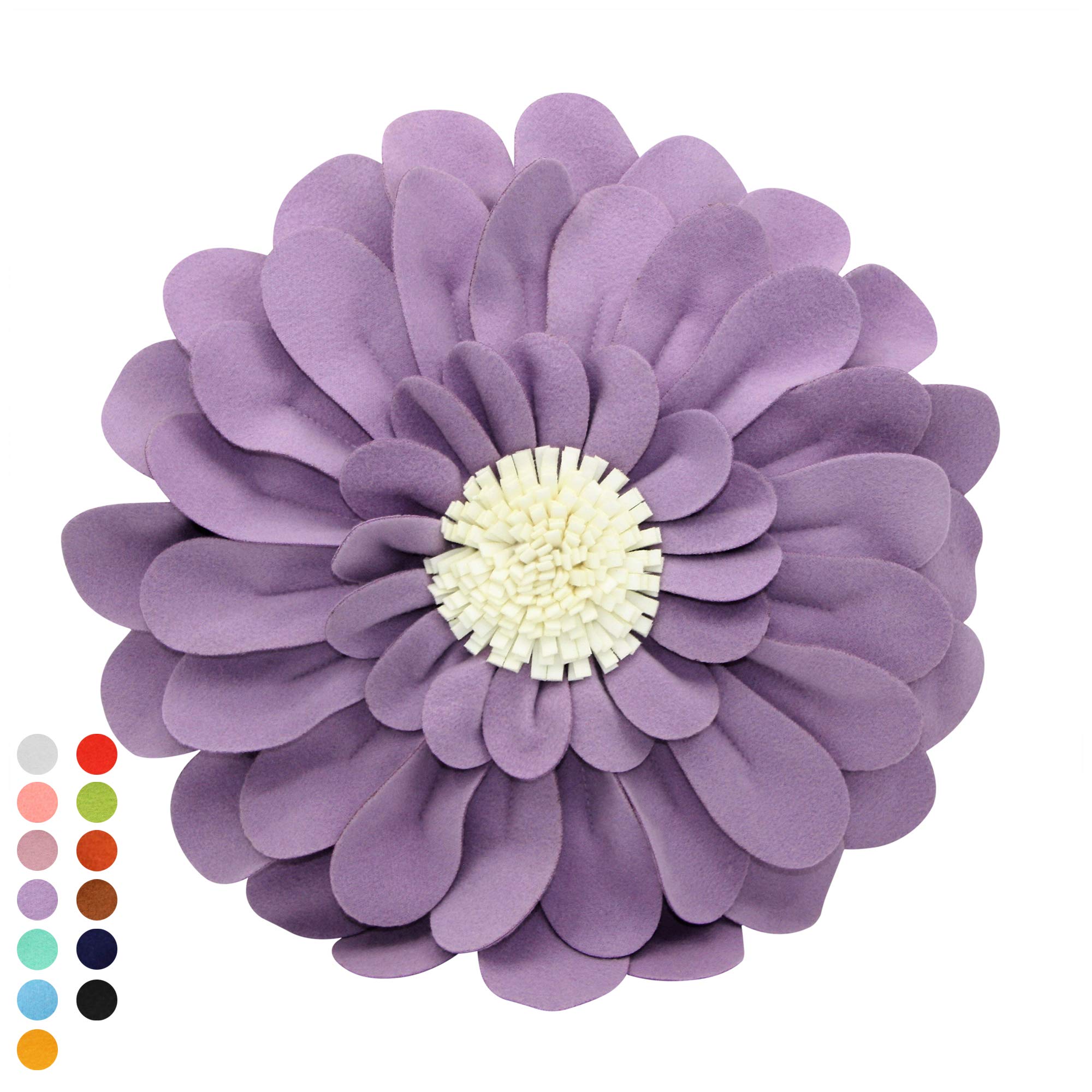 3D Happy Daisy Flower Throw Pillow - Soft Round Decorative Pillow for Couch, Bed & Home Decor - Cozy Flower Shaped Design - Perfect for Living Room, Bedroom & Nursery Decorations