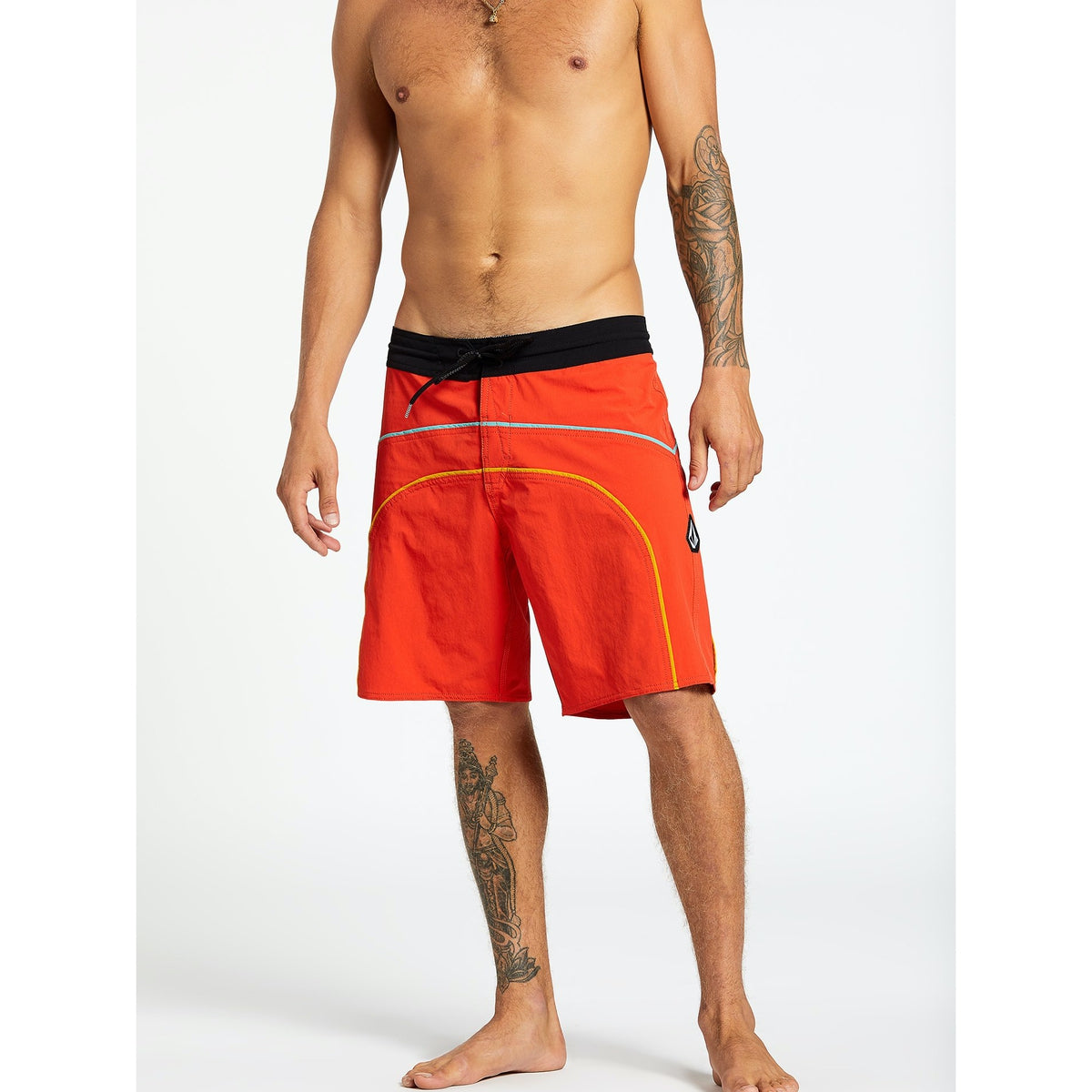 Volcom Rainbow Bridge Stoneys Boardshorts - Men's Swim Trunks in Pepper Red for Beach, Pool & Surfing