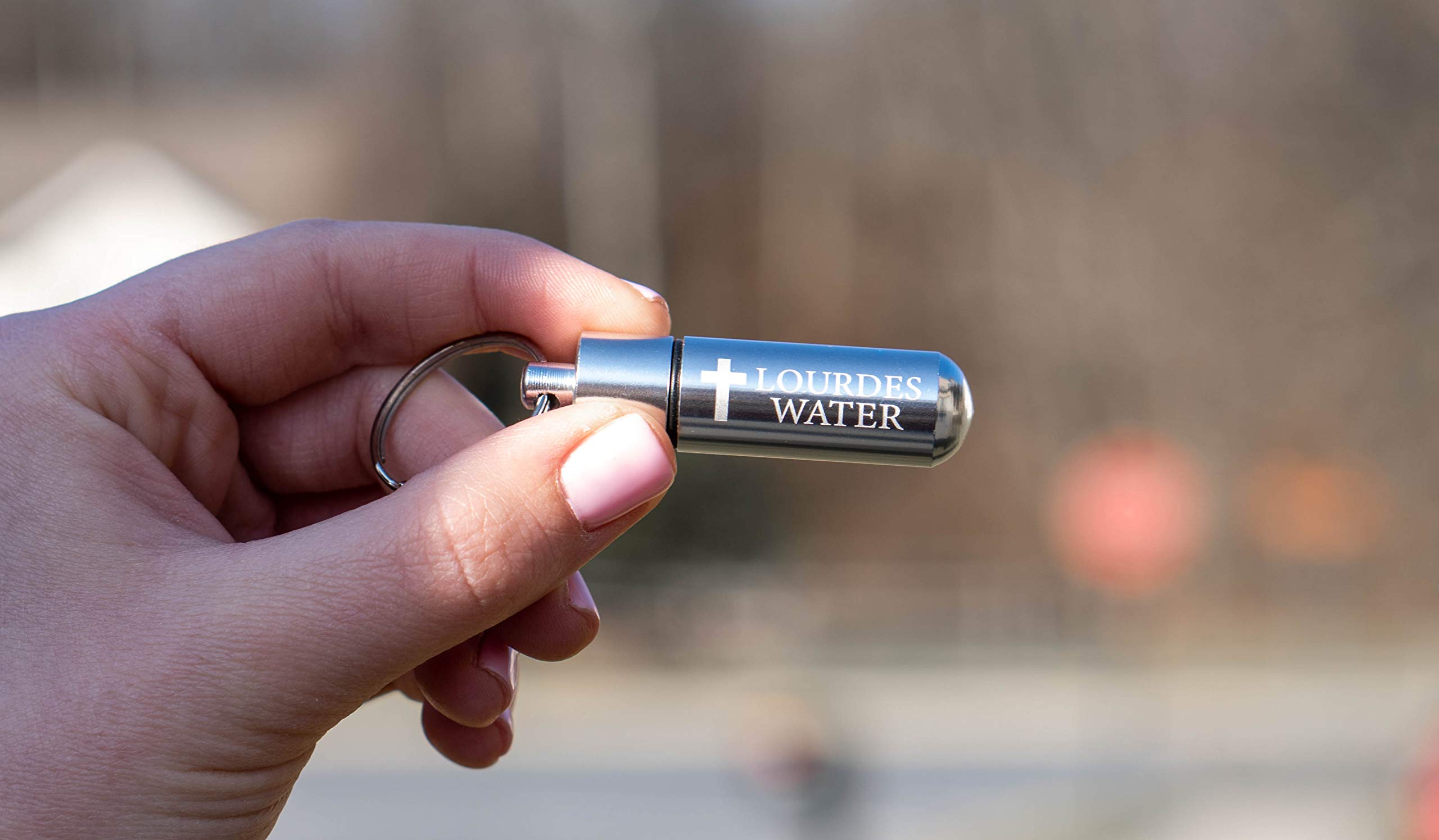 Lourdes Holy Water Travel Bottle Keychain - Portable Religious Gift for Pilgrims, Travelers & Devotees - Perfect for Travel, Daily Blessings & Spiritual Protection
