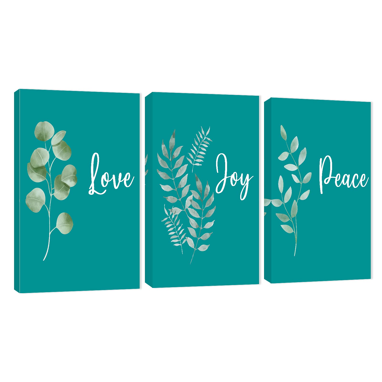 3-Panel Motivational Wall Art for Office & Home Decor - Turquoise Inspirational Quotes Canvas Prints (24”x36”x3Pcs) - Positive Words Poster for Workplace, Living Room & Bedroom Wall Decoration