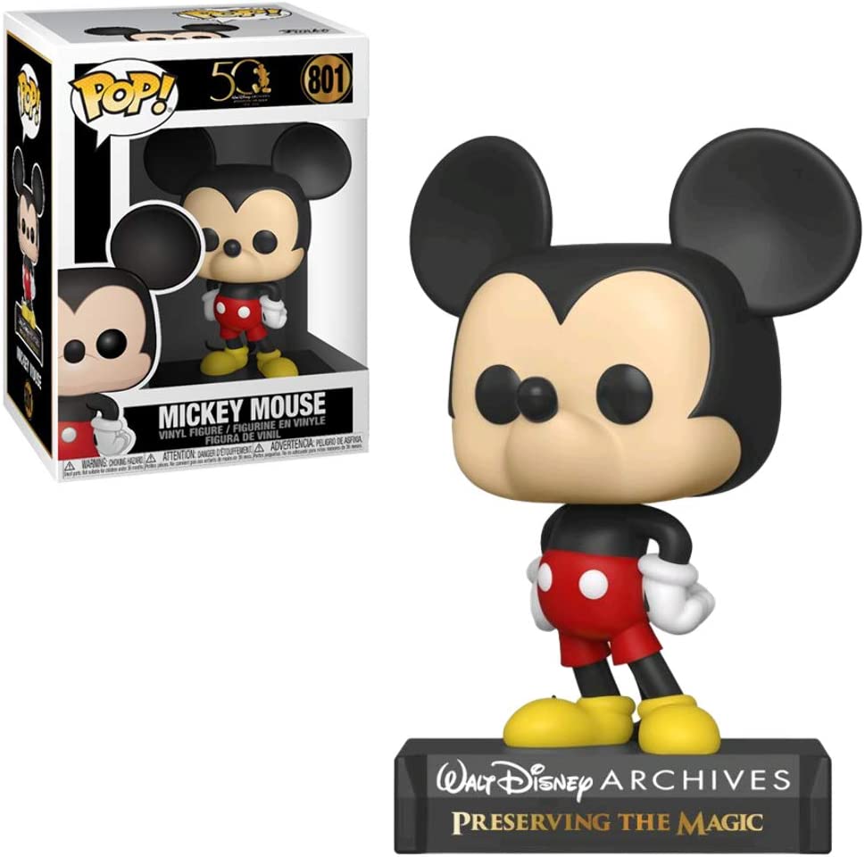 50 Disney Archives: Mickey Mouse #801 Funko Pop! Vinyl Figure – Collectible Toy for Disney Fans, Perfect for Display & Gifts
