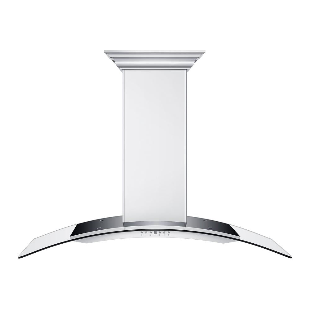 ZLINE KN4CRN BT Stainless Steel Wall Mount Range Hood with Ducted Ventilation & Built-in CrownSound Bluetooth Speakers - Perfect for Modern Kitchens & Open-Concept Living Spaces