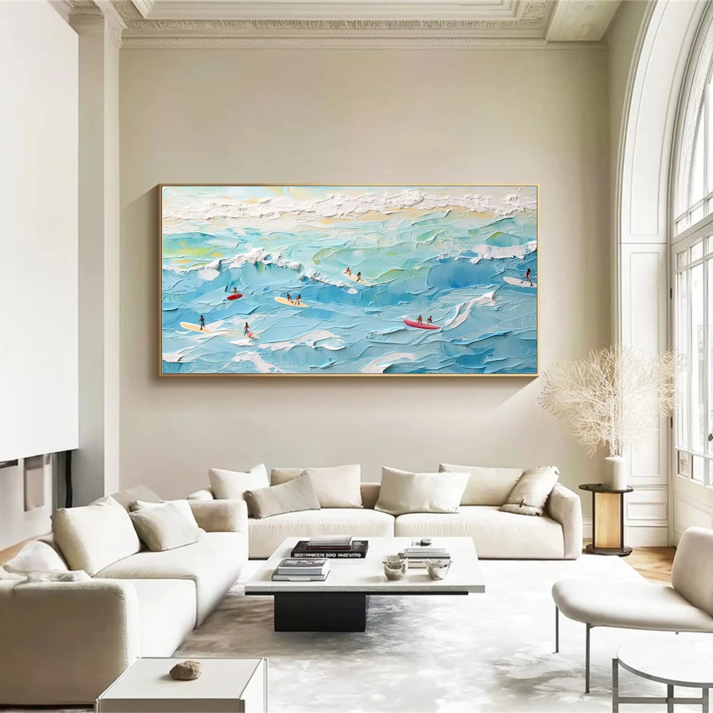 Seascape and Snowy Peak Painting - Premium Wall Art Decor #SP014 for Living Room, Bedroom & Office