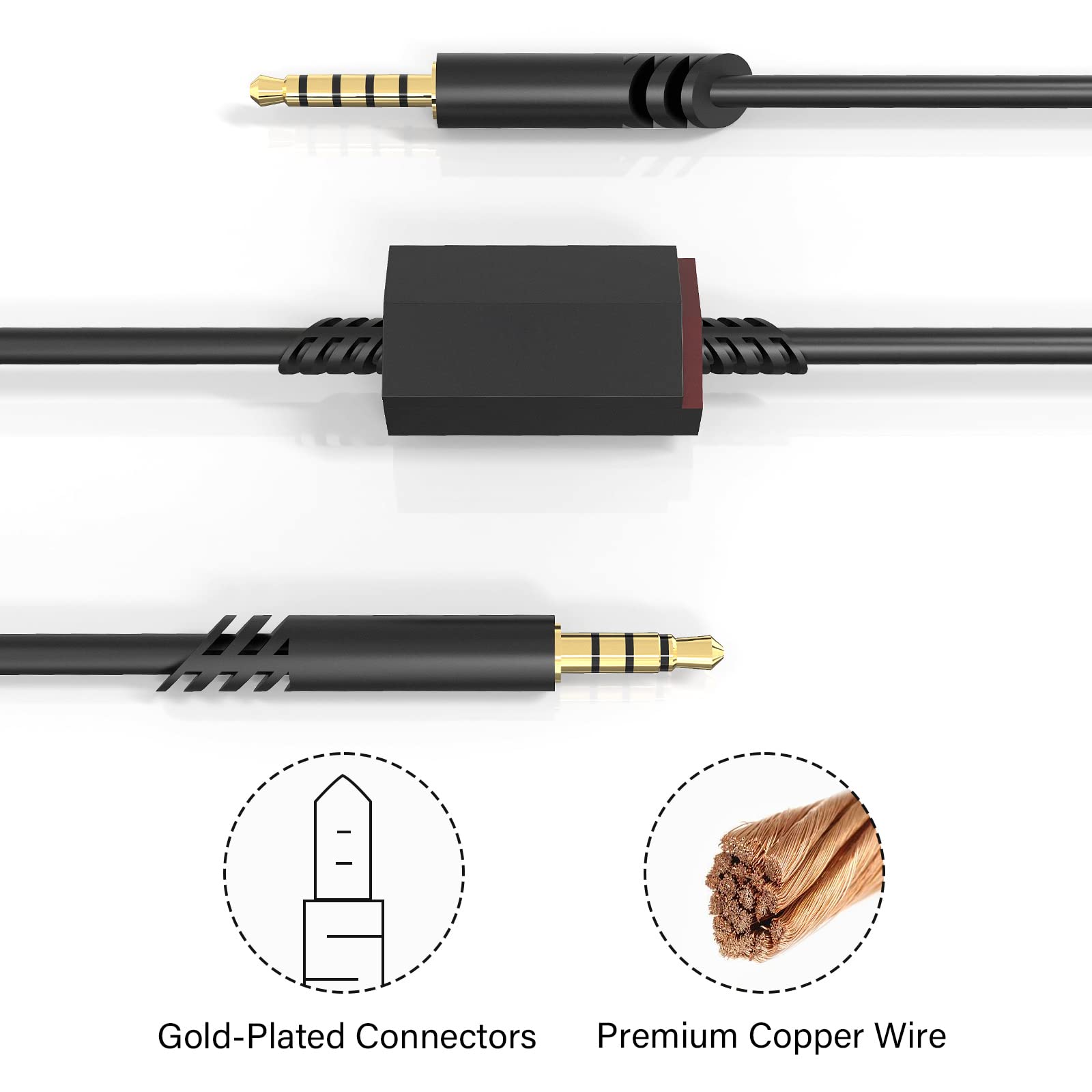 Replacement Cord for Astro A40 A30 A10 Gaming Headsets - 6ft Inline Mute Cable Compatible with PS5, PS4, Xbox One Controllers - Perfect for Gaming, Streaming & Voice Chat Sessions