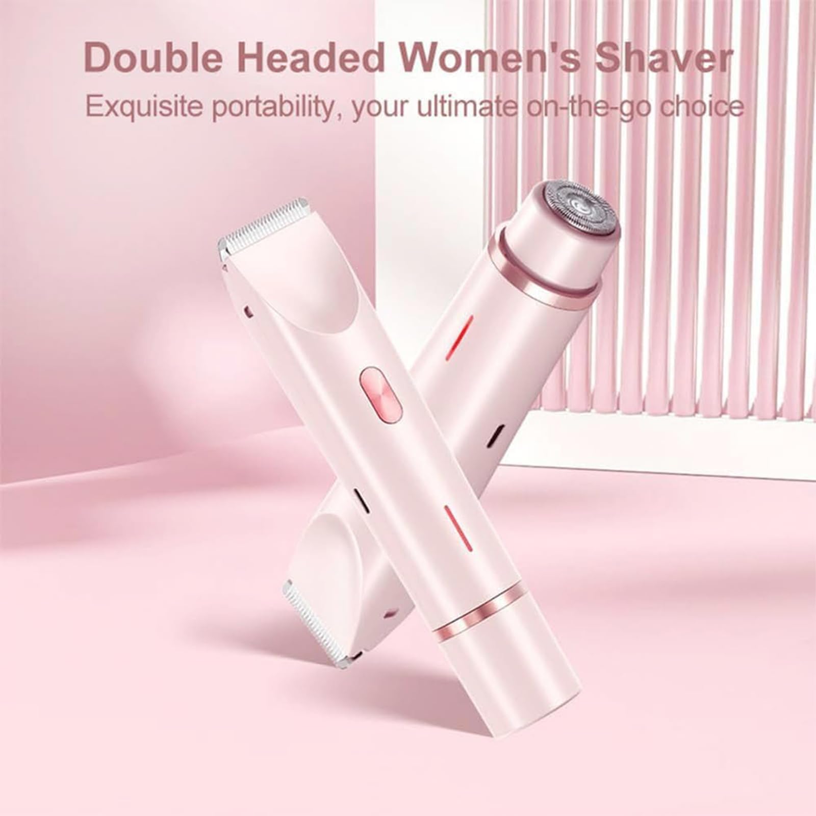 Viovex 2 in 1 Electric Hair Trimmer & Bikini Shaver for Women - Rechargeable Multifunctional Body Groomer for Legs, Arms, Underarms & Bikini Area - Smooth & Painless Hair Removal (Pink) | Perfect for Travel, Gym & Home Use