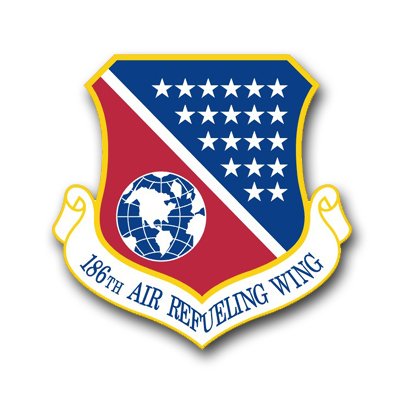 US Air Force 186th Air Refueling Wing Vinyl Decal Sticker Set - 3.8 Inch Military Emblem - 6 Pack Waterproof Decals for Cars, Laptops, Helmets - Perfect for Military Enthusiasts & Veterans