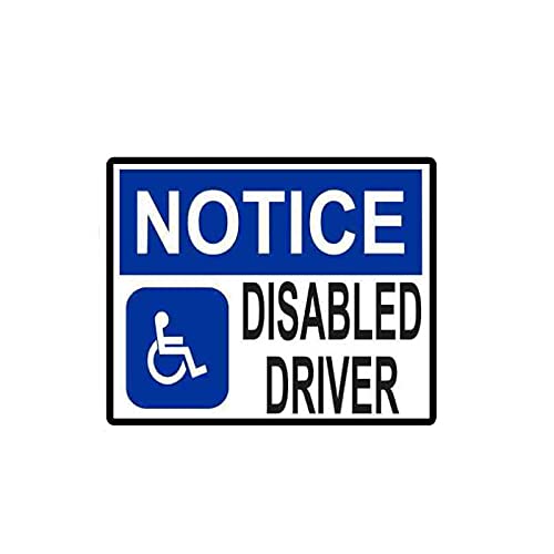 Disabled Driver Warning Car Stickers - 25x20cm Vinyl Decals for Cars & Laptops