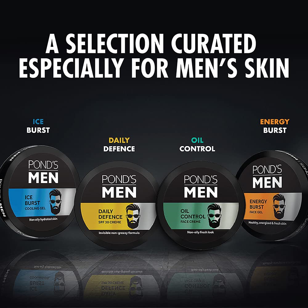 POND's Men Daily Defense SPF 30 Face Cream for Normal Skin - 55g (Pack of 1) | Oil-Free Moisturizer with Sun Protection | Perfect for Daily Skincare Routine & Outdoor Activities