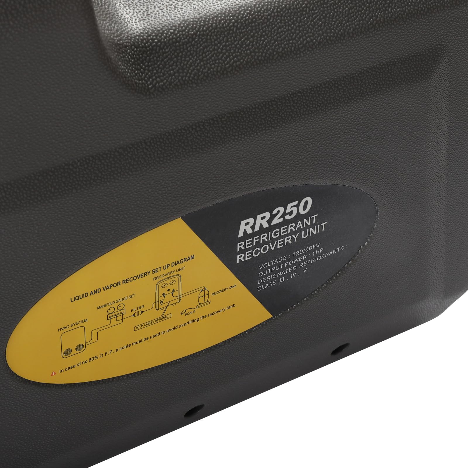 3/4HP AC Refrigerant Recovery Machine - Single Cylinder HVAC Recycling Unit (558psi) for R22 R134a R410a - Professional Air Conditioning Repair Tool for Home & Auto AC Maintenance