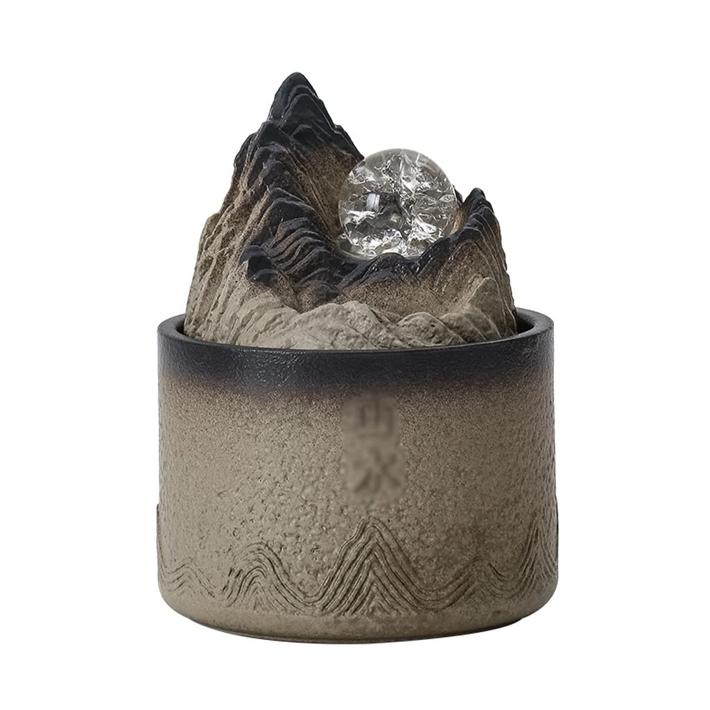 Desktop Fountain - Small Relaxing Tabletop Waterfall Feature for Office & Home Decor | Indoor Zen Fountain with Soothing Water Sounds for Stress Relief & Meditation