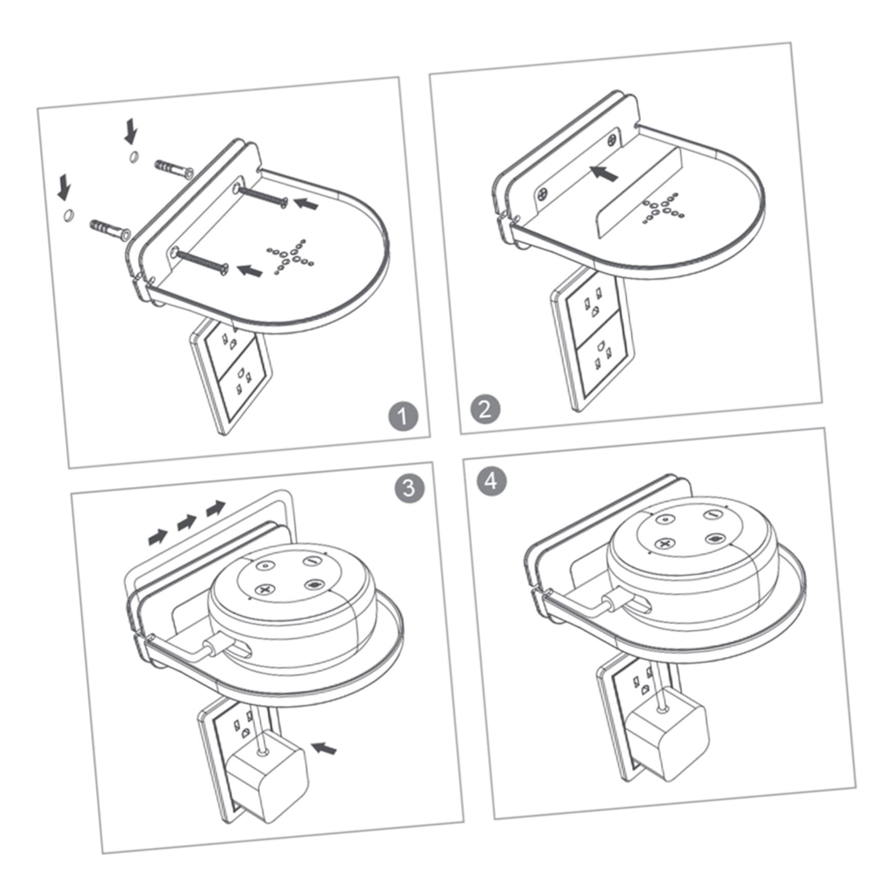 Levemolo 1-Pack WiFi Smart Outlet Stand - Wall Mountable Speaker Holder with Plastic Base | Perfect for Home Office, Kitchen & Bedroom Smart Device Setup