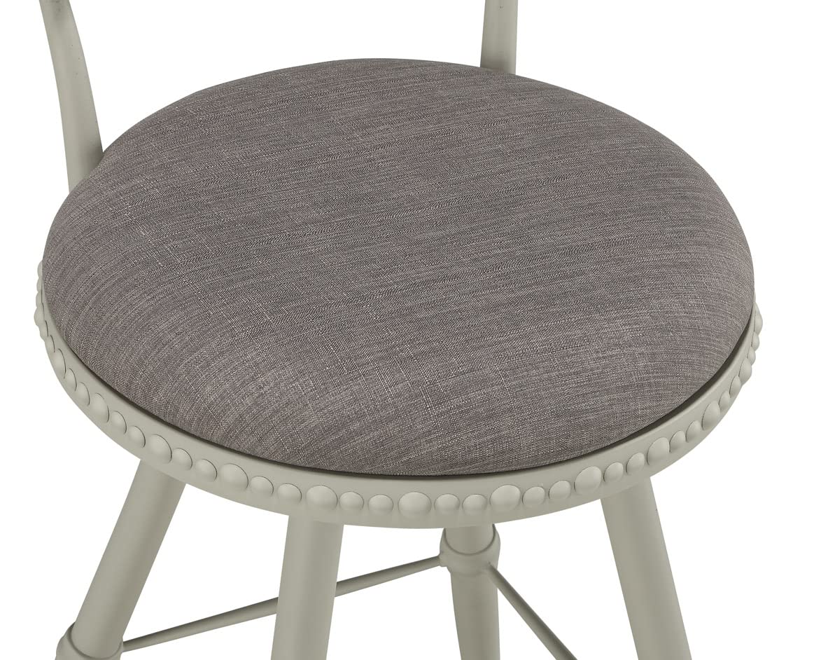 Boraam Benton Adjustable Bar Stool - Light Gray/Beige Finish - Perfect for Kitchen Islands, Breakfast Nooks & Home Bars