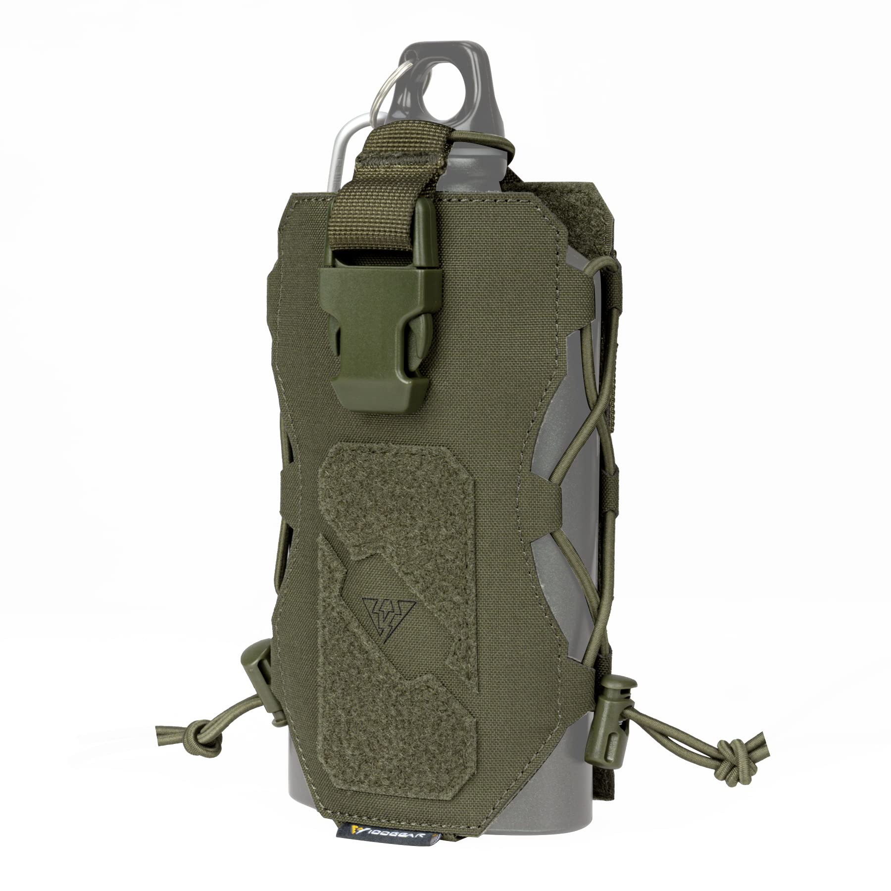 IDOGEAR Tactical Water Bottle Pouch - Military Grade 500D Nylon with Adjustable Straps - Durable Kettle Carrier for Outdoor Sports, Hiking, Camping & Survival Gear