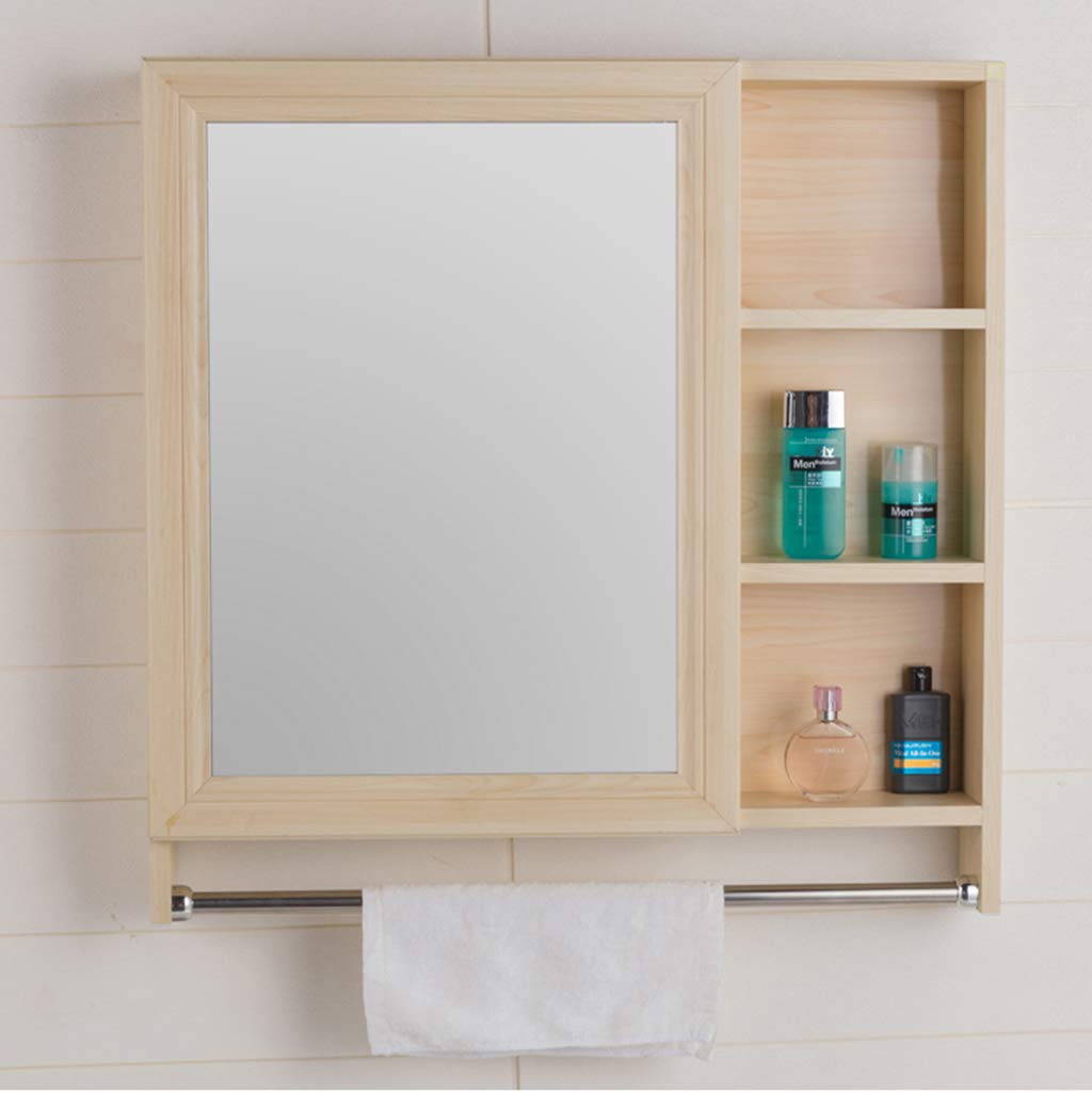 Large Wooden Wall Mounted Bathroom Medicine Cabinet with Mirror - 24 Inch Rustic Storage Cabinet for Bath Essentials, Makeup & Toiletries - Perfect for Home Bathroom Organization and Vanity Mirror Storage