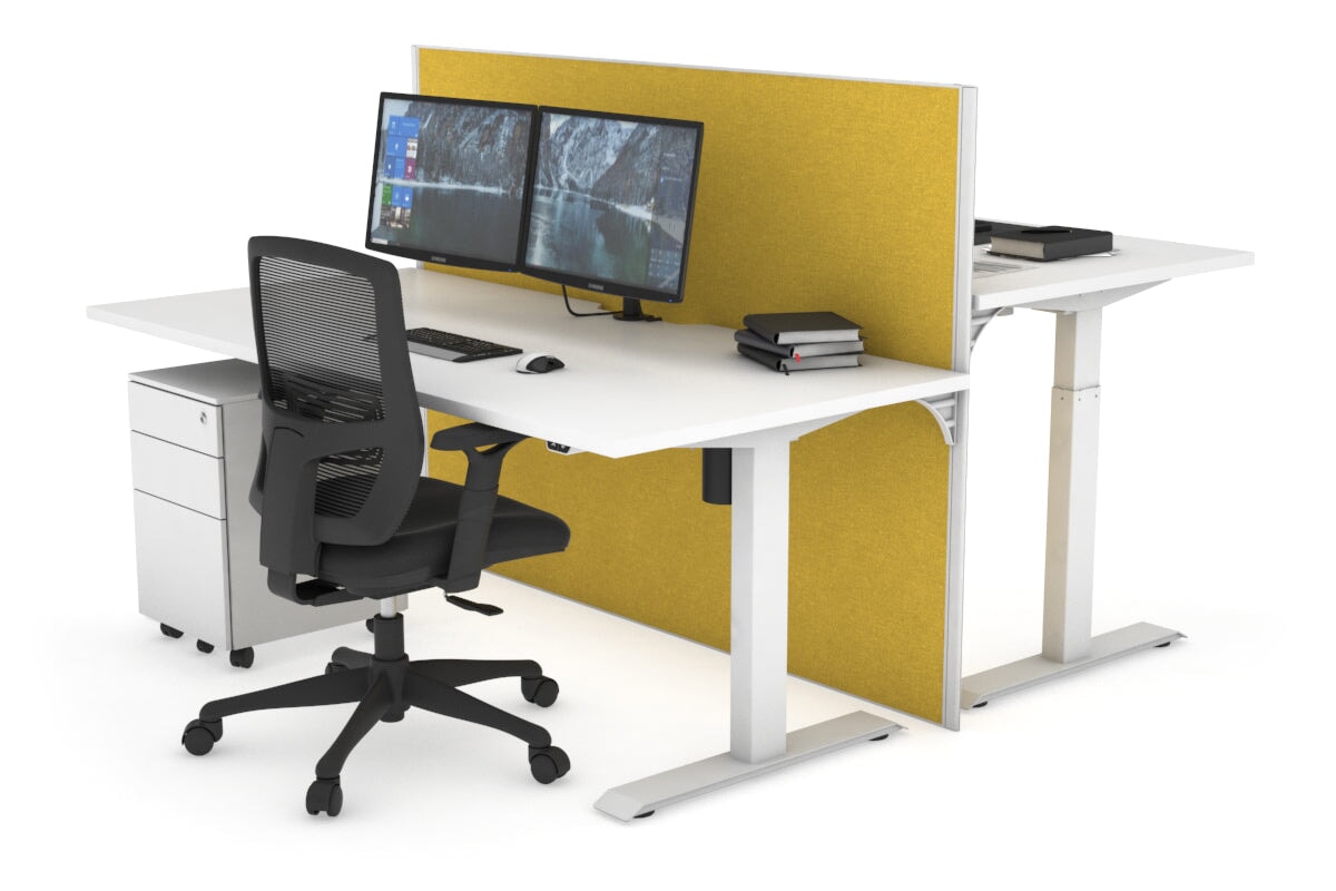 Height Adjustable 2 Person Workbench - 1400L x 800W with Cable Management | Heavy Duty Office & Workshop Desk for Collaborative Work & DIY Projects