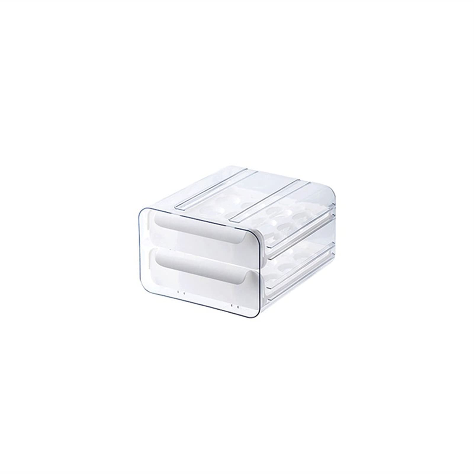 White Large Capacity Drawer-Type Egg Storage Box - Refrigerator Fresh Keeping Organizer, Kitchen Egg Tray for Easy Access & Space Saving | Perfect for Home, Restaurant & Farm Use