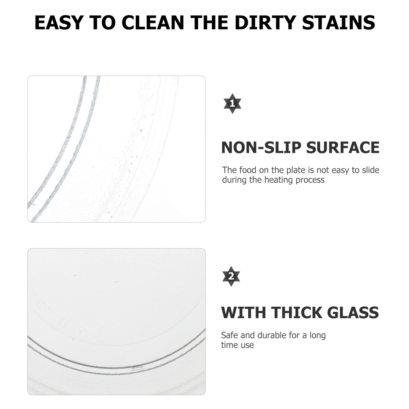 Hemoton Microwave Oven Turntable Replacement - 12 Inch Glass Tray with Rotating Bracket - Compatible with Most Microwave Brands - Perfect for Heating Food, Defrosting & Replacing Broken Turntables