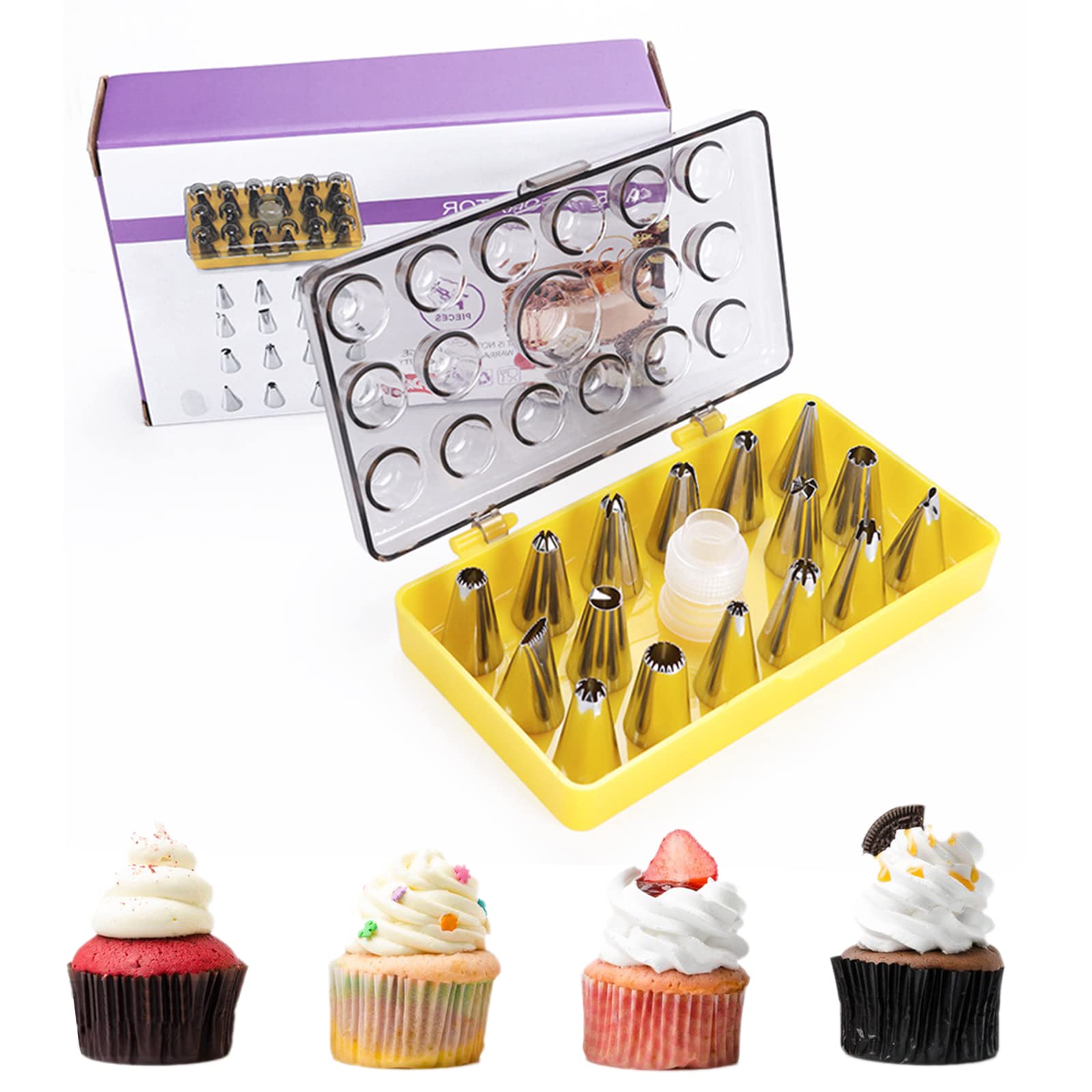 18-Piece Cake Decorating Set with Piping Tips, Nozzles & Coupler - Professional Pastry Decorating Tools for Cookies, Cupcakes & Cakes - Perfect for Birthday Parties, Wedding Cakes & Home Baking