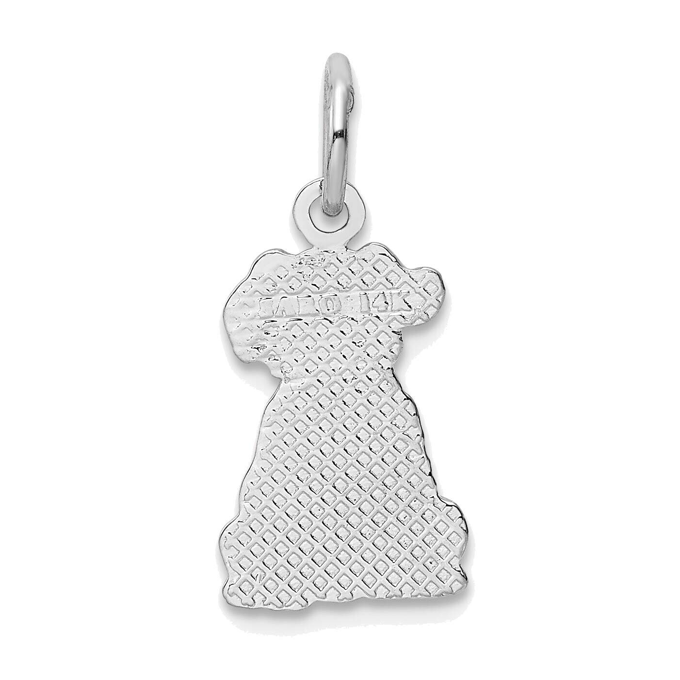 14kt White Gold Puppy Charm Pendant - Perfect Gift for Dog Lovers