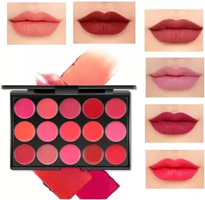 Best 15-Color Lipstick Palette - Long Lasting Matte & Glossy Lip Makeup Set for Parties, Weddings & Daily Wear