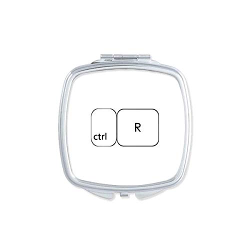 DIYthinker Art Deco Keyboard Symbol Ctrl R Compact Double-Sided Glass Makeup Mirror - Portable Pocket-Sized Gift for Fashion & Tech Lovers - Perfect for Travel, Office, and Home Vanity