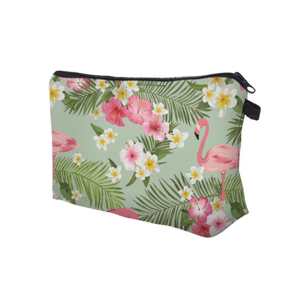 Loomiloo Waterproof Cosmetic Bag for Women - Travel Makeup Organizer, Cute Gifts for Her (Turtle Flamingo) - Perfect for Travel & Daily Use