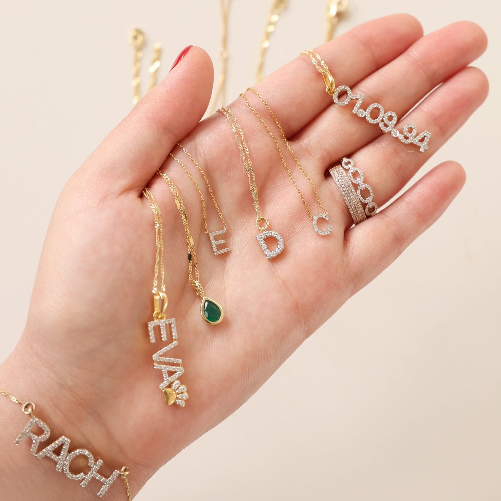14K Yellow Gold Diamond Initial Charm Necklace - Personalized Classic Jewelry for Women | Perfect Gift for Birthday, Anniversary & Valentine's Day