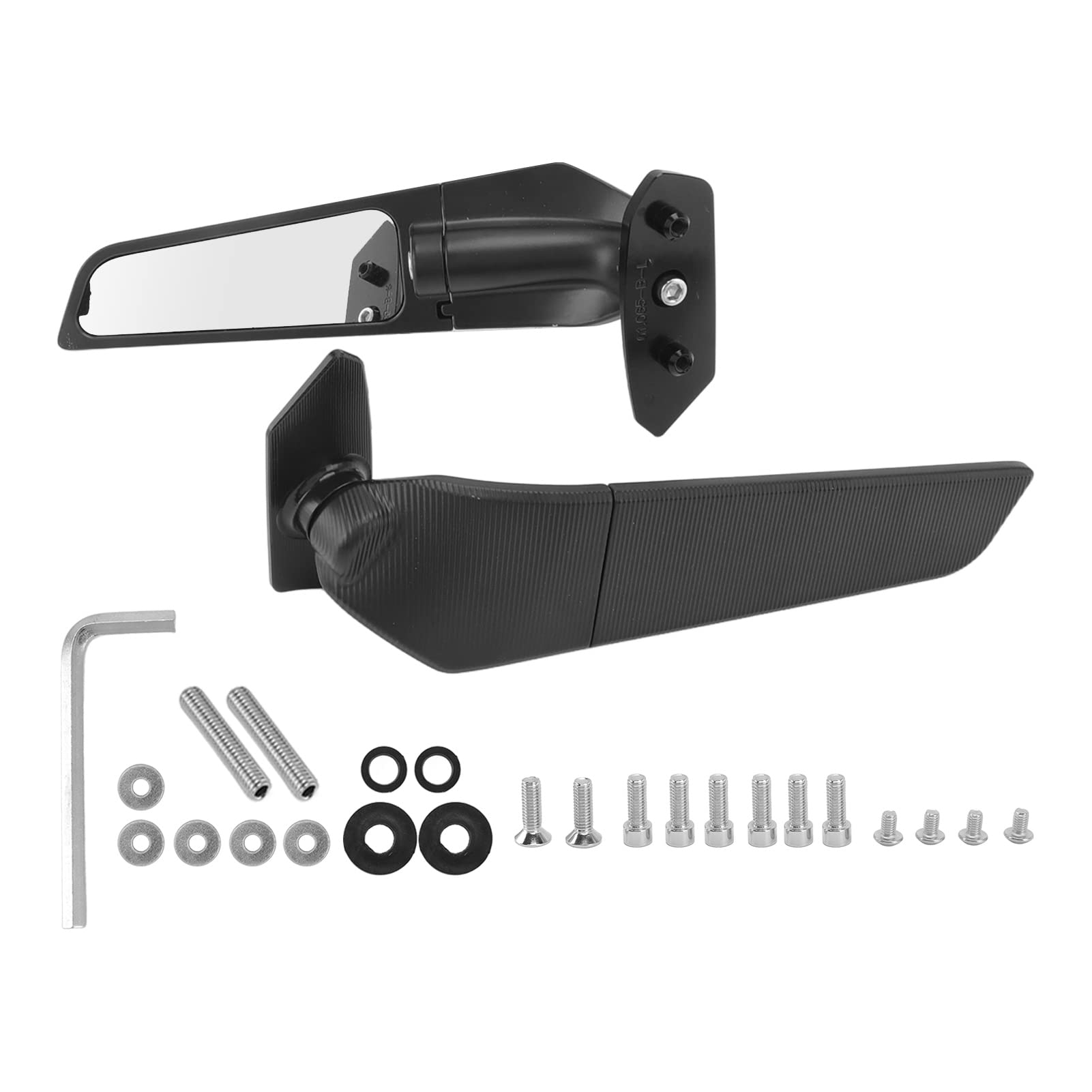 GSXR 1000 2017-2021 Motorcycle Wing Rearview Mirrors - Adjustable Rotatable Side Mirrors Replacement for Enhanced Visibility | Perfect for Street Racing, Commuting & Long-Distance Touring