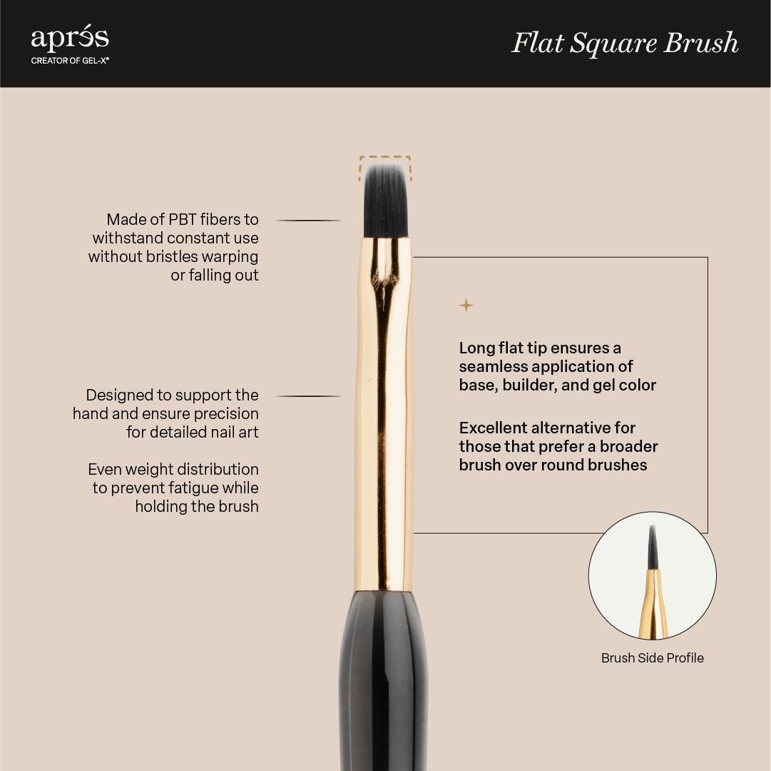Apres 8mm Flat Square Nail Brush - Professional Acrylic & Gel Nail Art Tool for Salon & Home Manicure