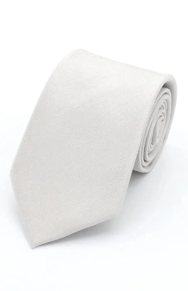 LA Smith Plain Poly Shantung Tie - Classic Silk-Like Necktie for Men - Perfect for Weddings, Business Meetings & Formal Events