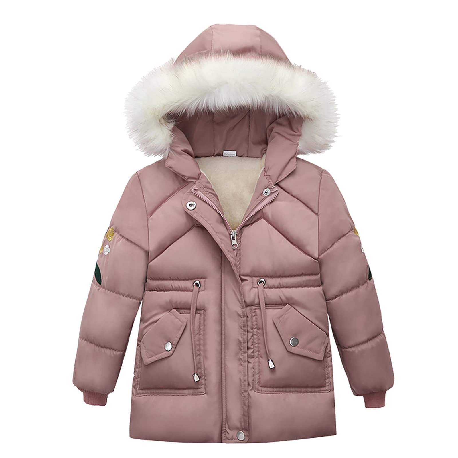 Goldweather Toddler Baby Kids Girls Winter Coats - Windproof Fur Hooded Down Parka Jacket with Fleece Lining for Warmth | Perfect for Snow Play, Outdoor Adventures & Cold Weather Protection
