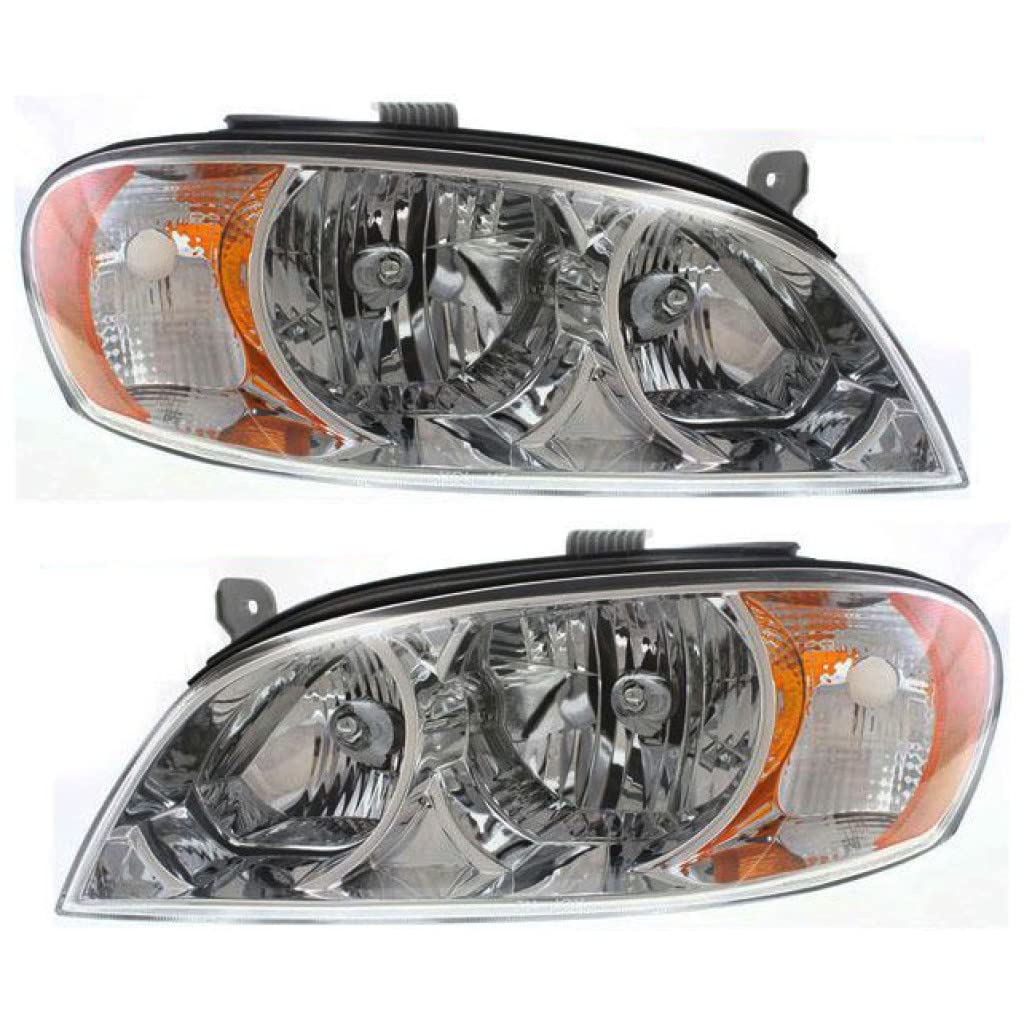 2002-2004 Kia Spectra Headlights Pair - Driver & Passenger Side for Sedan | Perfect Fit Replacement for Night Driving