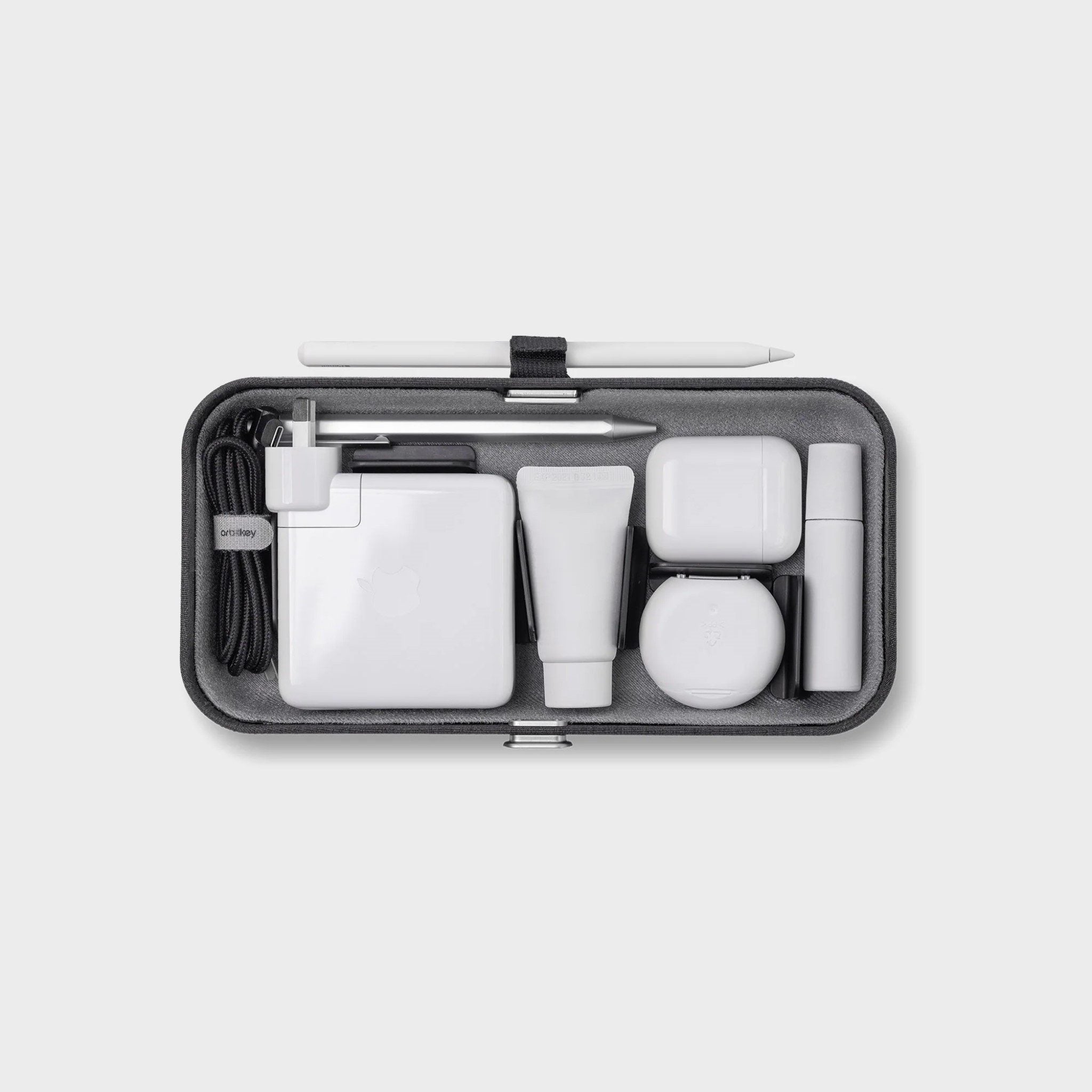 ORBITKEY Nest V2 Organizer - Premium Black Leather Desk Accessory for Keys, Cards & Small Essentials | Perfect for Office, Home & Travel Organization