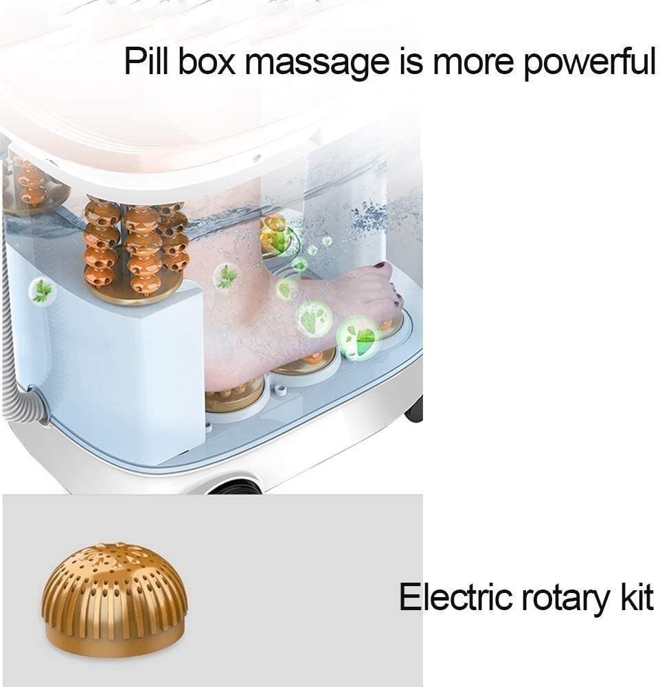 Electric Foot Spa Bath Massager with Heat & Bubbles - Digital Temperature Control, Ergonomic Rollers for Relaxation - Relieve Tired Feet & Muscle Pain - Perfect for Home Spa, Self-Care & Post-Workout Recovery (White)