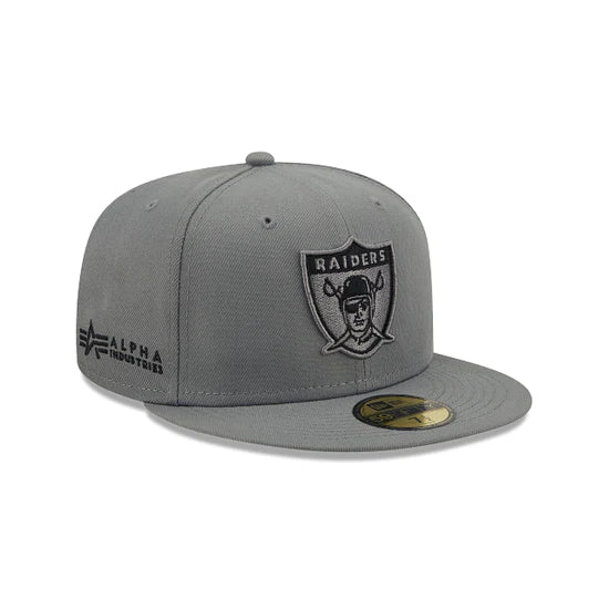 Las Vegas Raiders Grey 59FIFTY Fitted Hat for Men - Official NFL Snapback Cap for Football Fans & Game Day Outfits