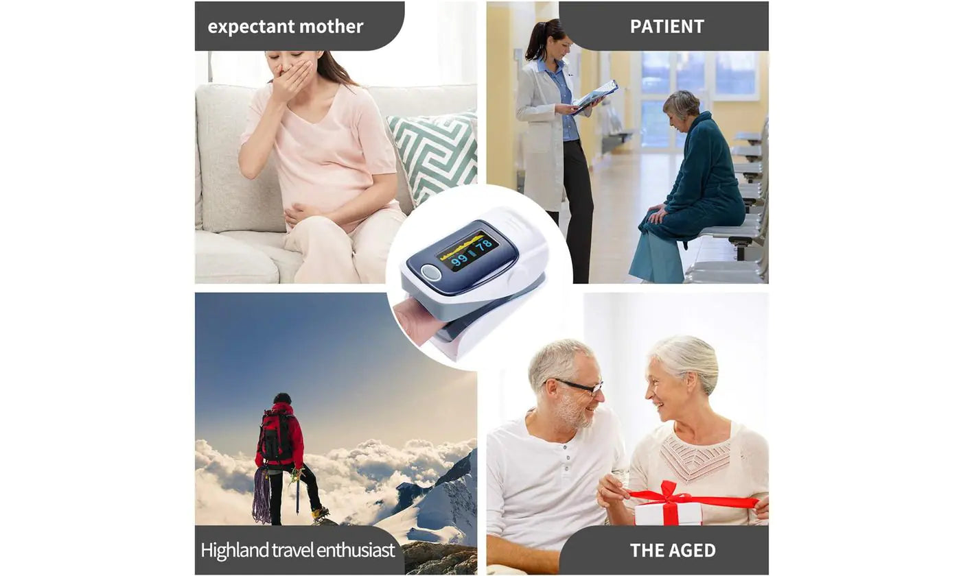 Fingertip Pulse Oximeter - Accurate Blood Oxygen Saturation (SpO2) and Heart Rate Monitor for Adults & Kids - Portable O2 Meter for Home Use, Travel, Sports, and Health Monitoring