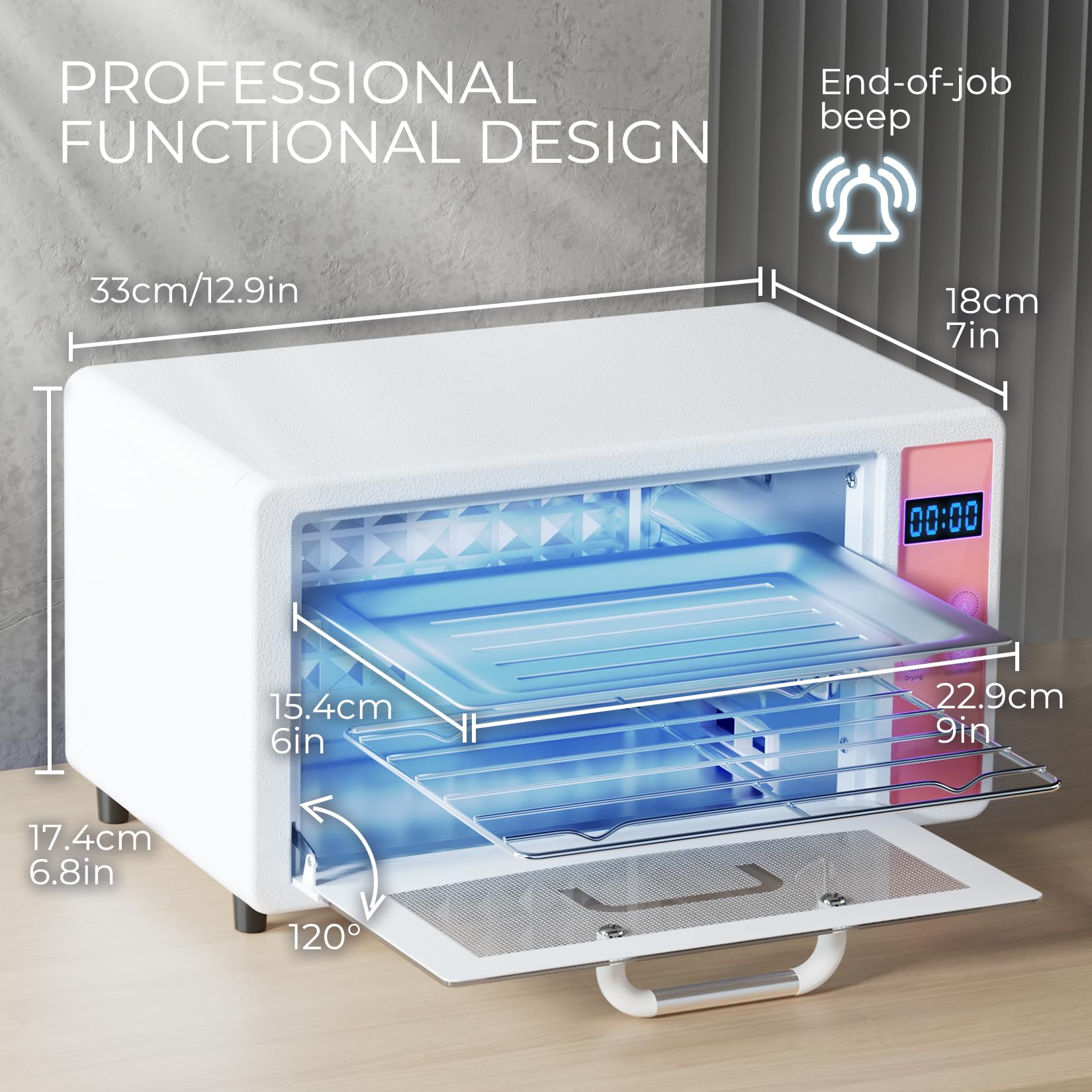 UV Light Nail Tool Cleaning Machine - 6L 110V 160W Dry Heat Sanitizer Cabinet for Manicure & Barber Salon Tools | Professional UV Sterilizer for Nail Files, Clippers & Beauty Equipment | Perfect for Salon Hygiene & Home Use