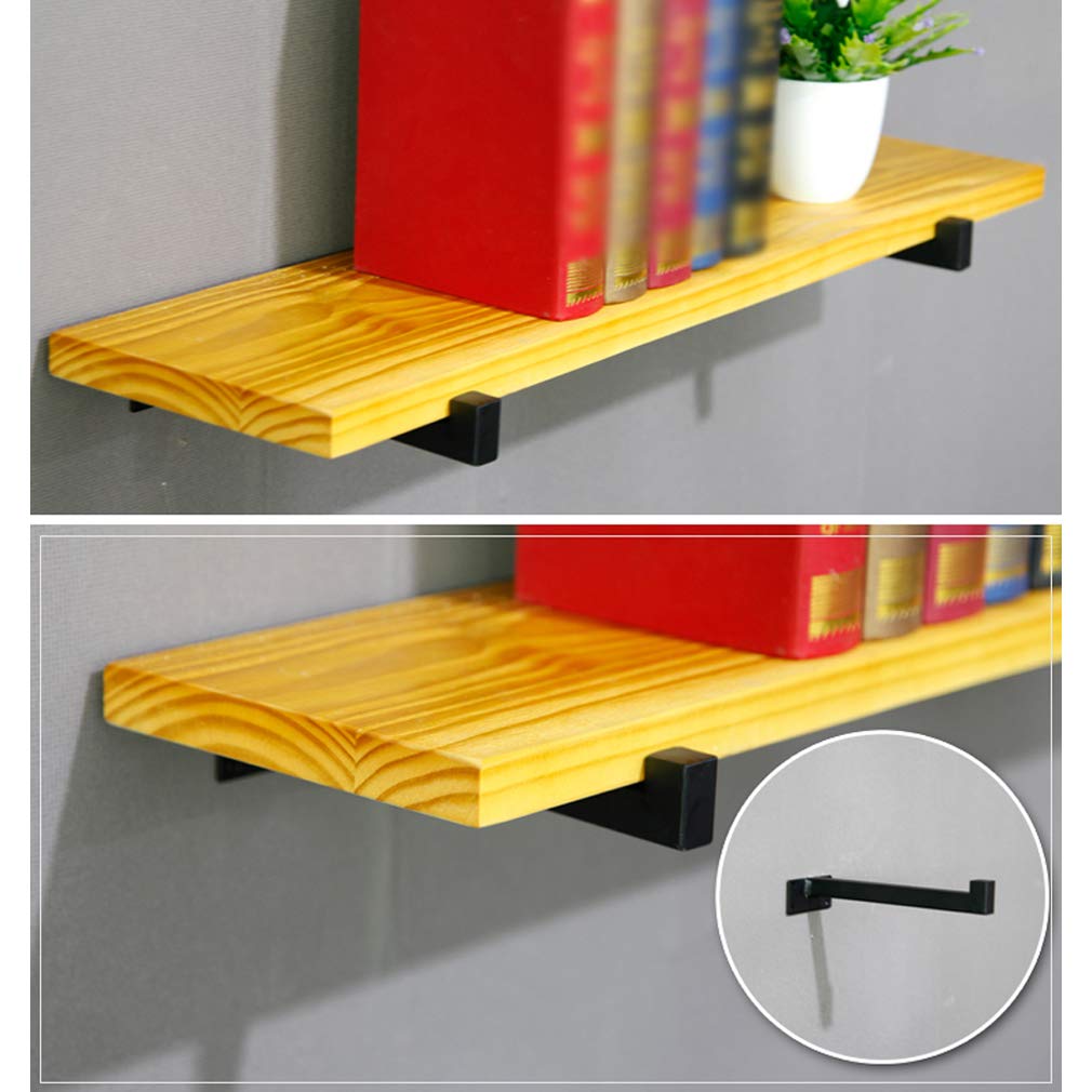 Heavy Duty Floating Shelf Brackets - 2 Pack 15cm/5.9in Wrought Iron Wall Mounted Shelf Supports for Bookshelves, Storage Racks & Shoe Racks - Hidden Right Angle Pipe Design for Modern Home & Office Organization