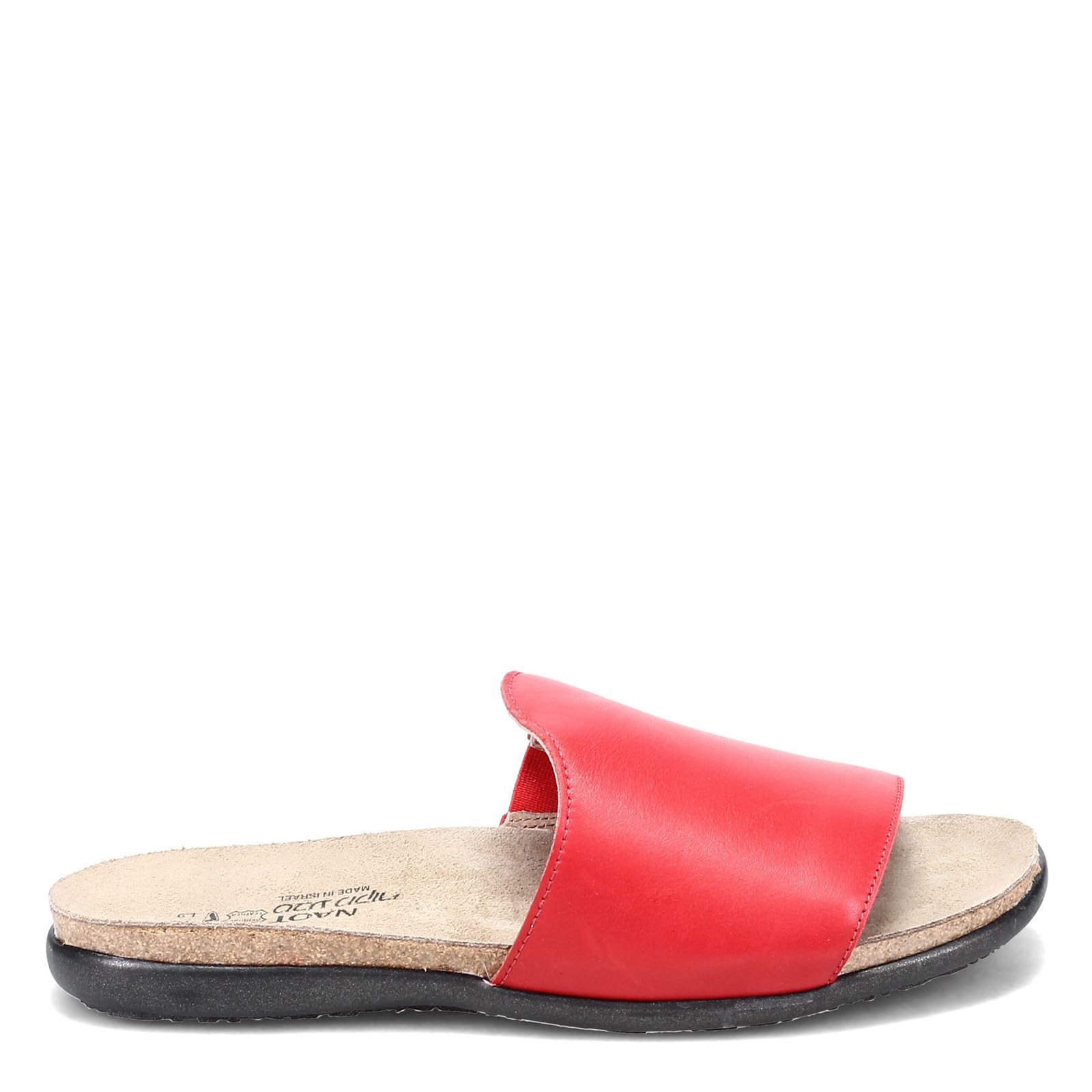 NAOT Women's Skylar Slide Sandals - Red Leather Size 38 | Comfortable House Slippers & Summer Slides for Women | Perfect for Indoor, Outdoor & Beach Wear