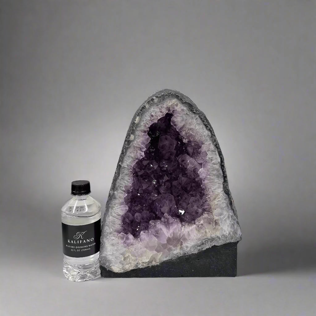 Natural Amethyst Geode Cathedral from Brazil - 11-22 lbs Large Raw Crystal Cluster for Home Decor, Meditation & Healing Stone Collection