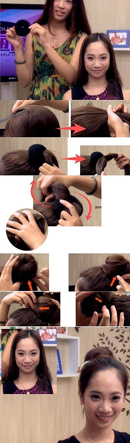 Shivarth Hair Bun Maker - Fashionable Polyester Hair Doughnut for Women & Girls (2-Pack, Black) | Perfect for Updos, Ponytails & Everyday Hairstyles