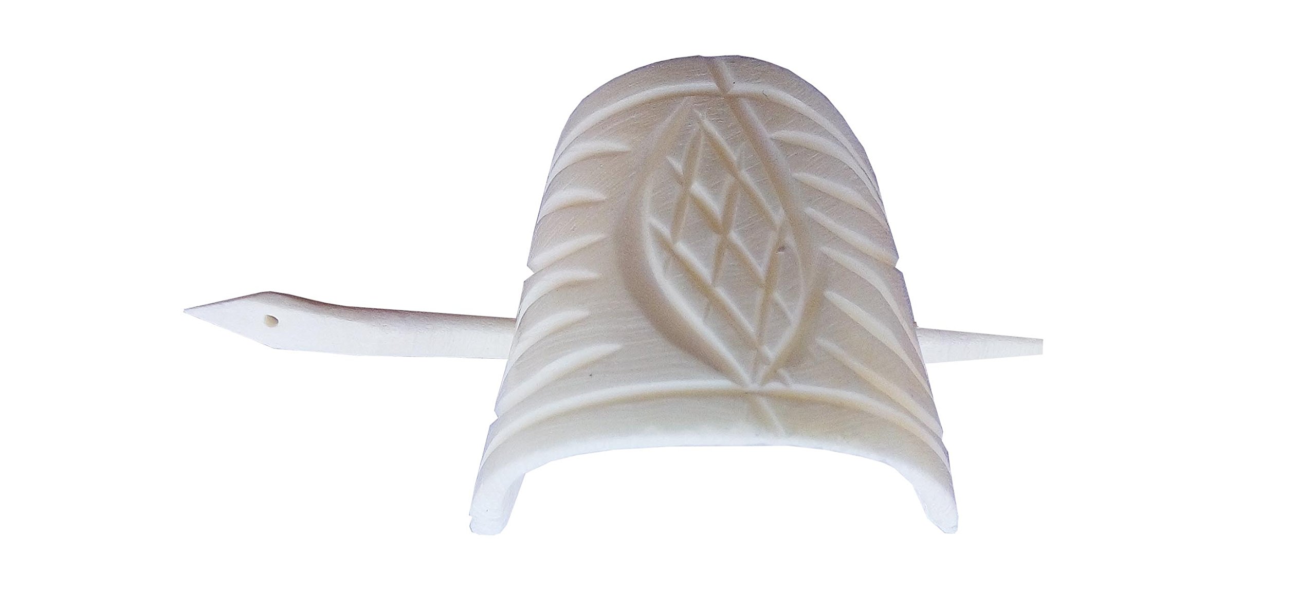 Handmade Marble Leaf Design Hair Barrette with Slide Stick for Women & Girls - Elegant Hair Clip, Hairpin & Juda Stick Accessory - Perfect for Weddings, Parties & Everyday Styling