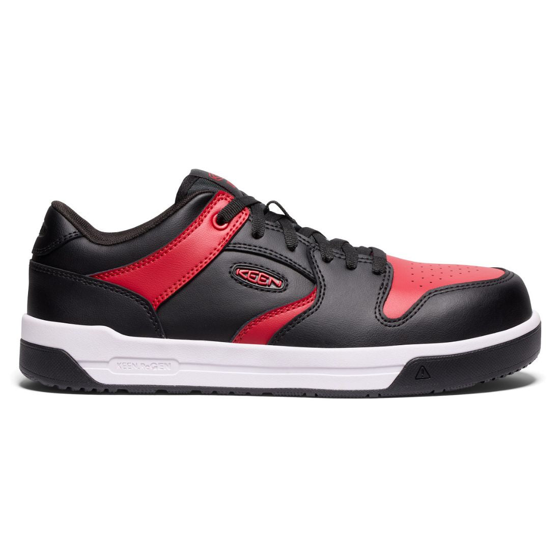 Keen Overton Men's Composite Toe Athletic Work Shoes - Lightweight Safety Shoes for Construction & Outdoor Work - Red/Black (Model 1029872) - Perfect for Job Sites, Hiking & Industrial Work Environments