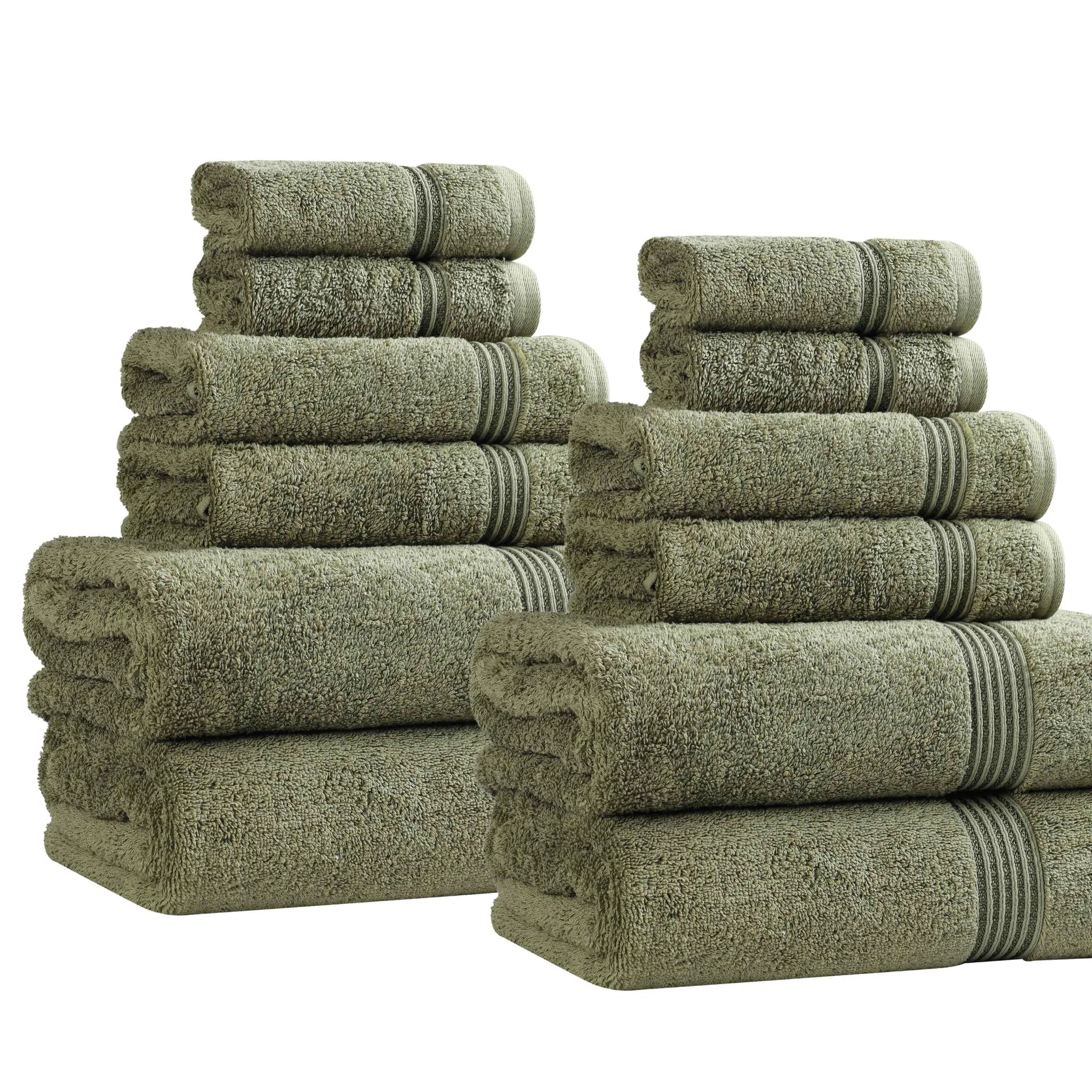 Premium 12-Piece Egyptian Cotton Towel Set - Ultra Soft, Highly Absorbent Bath & Beach Towels for Luxury Spa, Hotel, and Home Use
