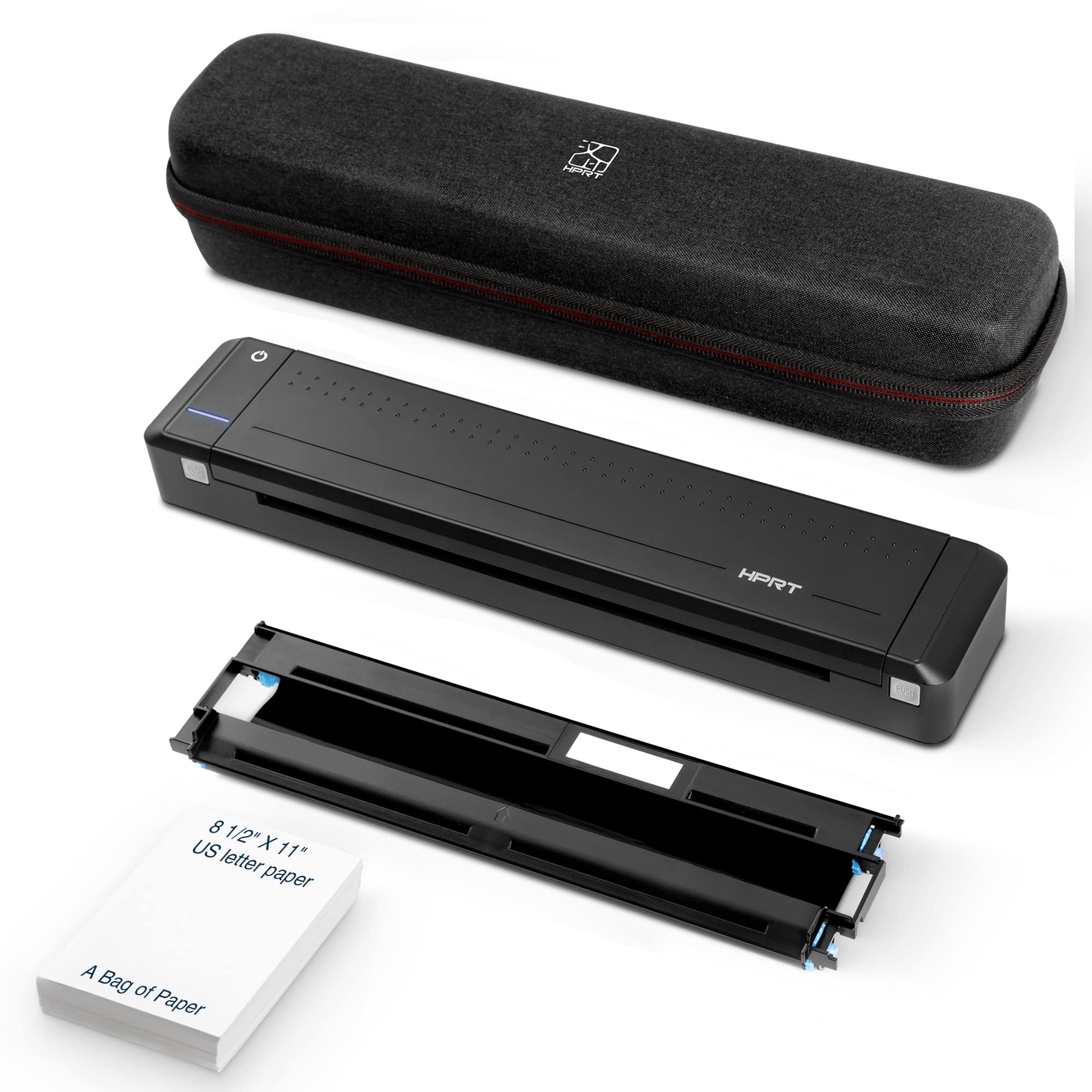 HPRT MT800 Wireless Bluetooth Portable Thermal Transfer Printer - 3-in-1 Kit with Case & Ribbon - Compatible with Android & iOS for Outdoor Travel, Receipt Printing, Label Making, and Mobile Business Use