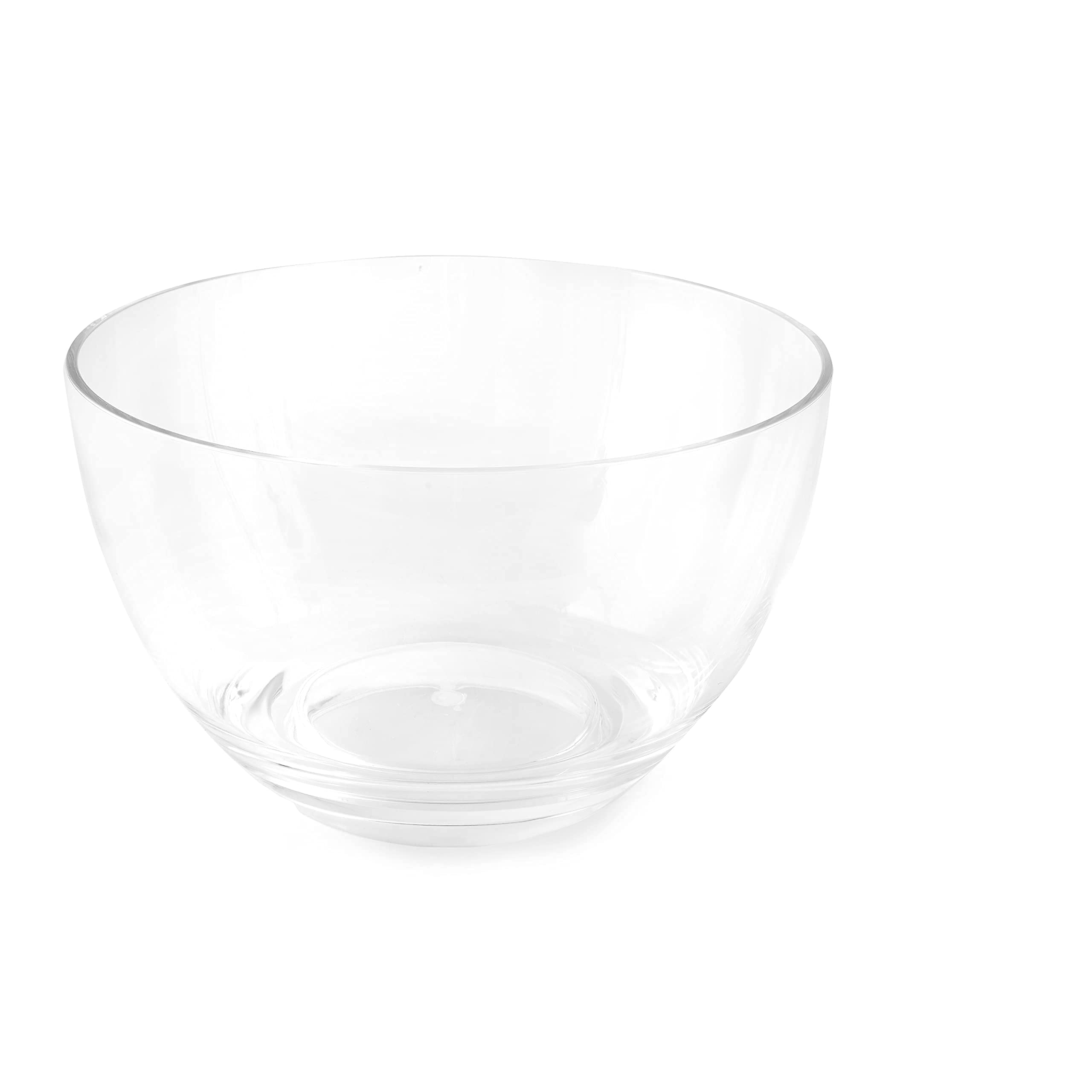 Premium Acrylic Arc Thick Round Serving Bowl - Perfect for Chips, Salads, Snacks - Ideal for Parties, Kitchen Use & Holiday Gatherings - Durable & Stylish Serving Dish for Entertaining