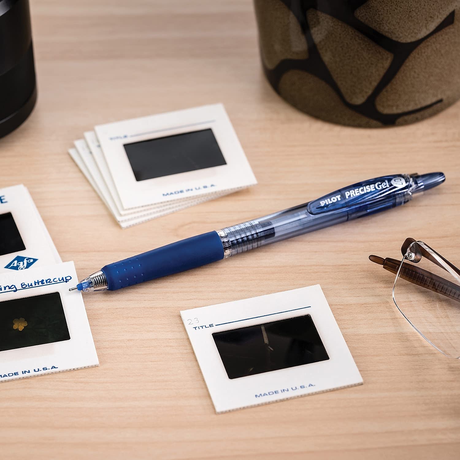Pilot Precise BeGreen Refillable Retractable Gel Pens - 0.7mm Fine Point Blue Ink - 12 Pack for Office, School & Eco-Friendly Writing