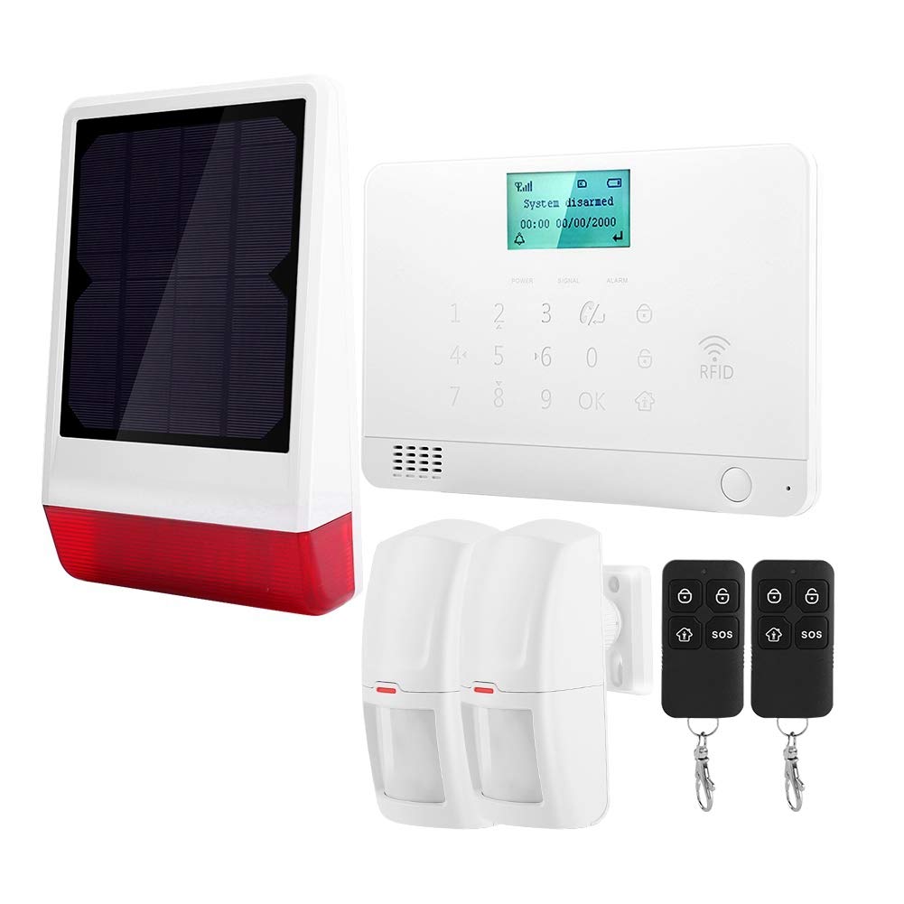 Solar Powered Home Security Alarm System with Motion Detection, Remote Control & Phone Alerts - Low False Alarm Rate for House & Burglar Protection | Indoor/Outdoor Use for Yard, Garage & Business Security (US)