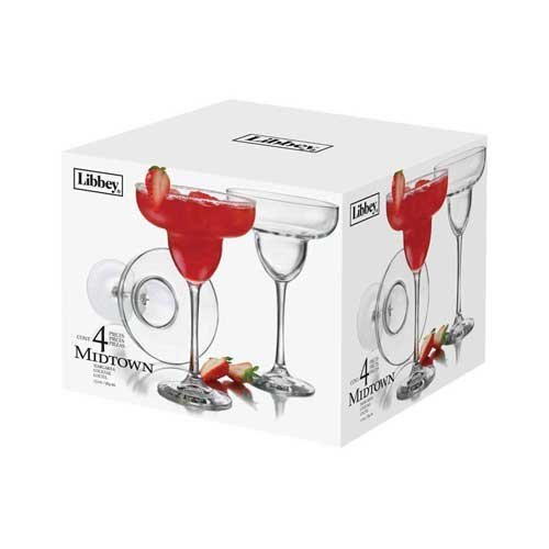 Premium 4-Piece Margarita Glass Set with Stemmed Cocktail Glasses - Perfect for Parties, Mexican Themed Events & Home Bar Decor
